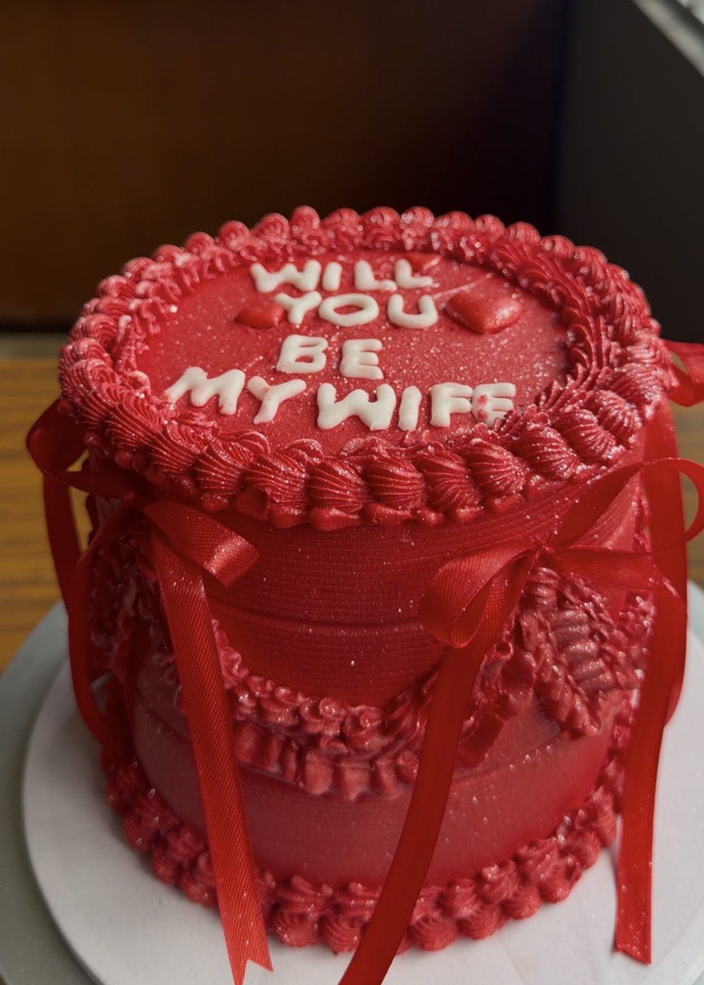 MKD Bakery Will You Be My Wife proposal cake