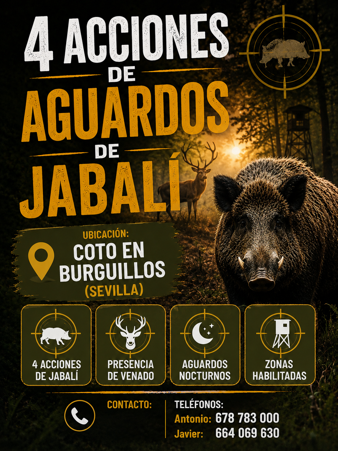 4 Acciones de Aguardos de Jabalí