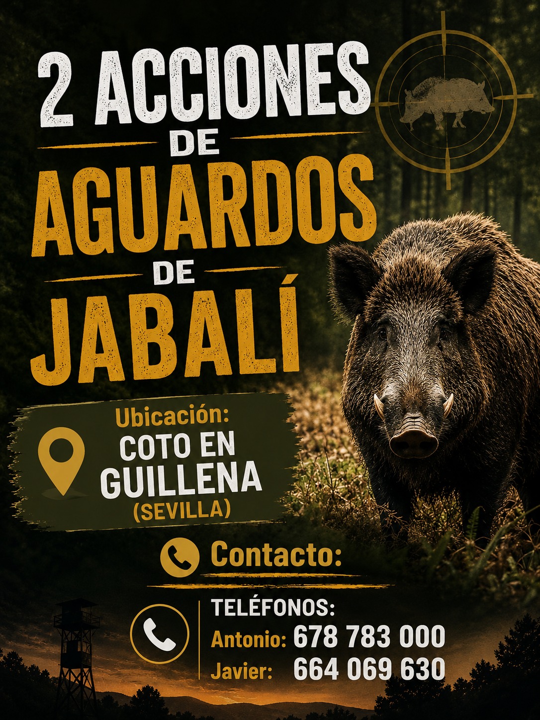 2 Acciones de Aguardos de Jabalí