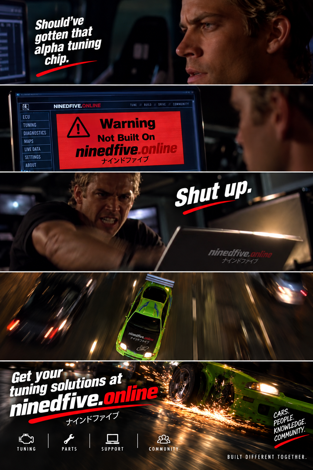 Promo comic — should've gotten that alpha tuning chip; warning: not built on ninedfive.online