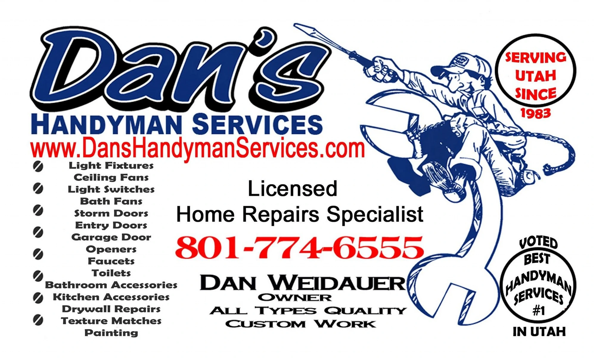 Dan's Handyman Services business card