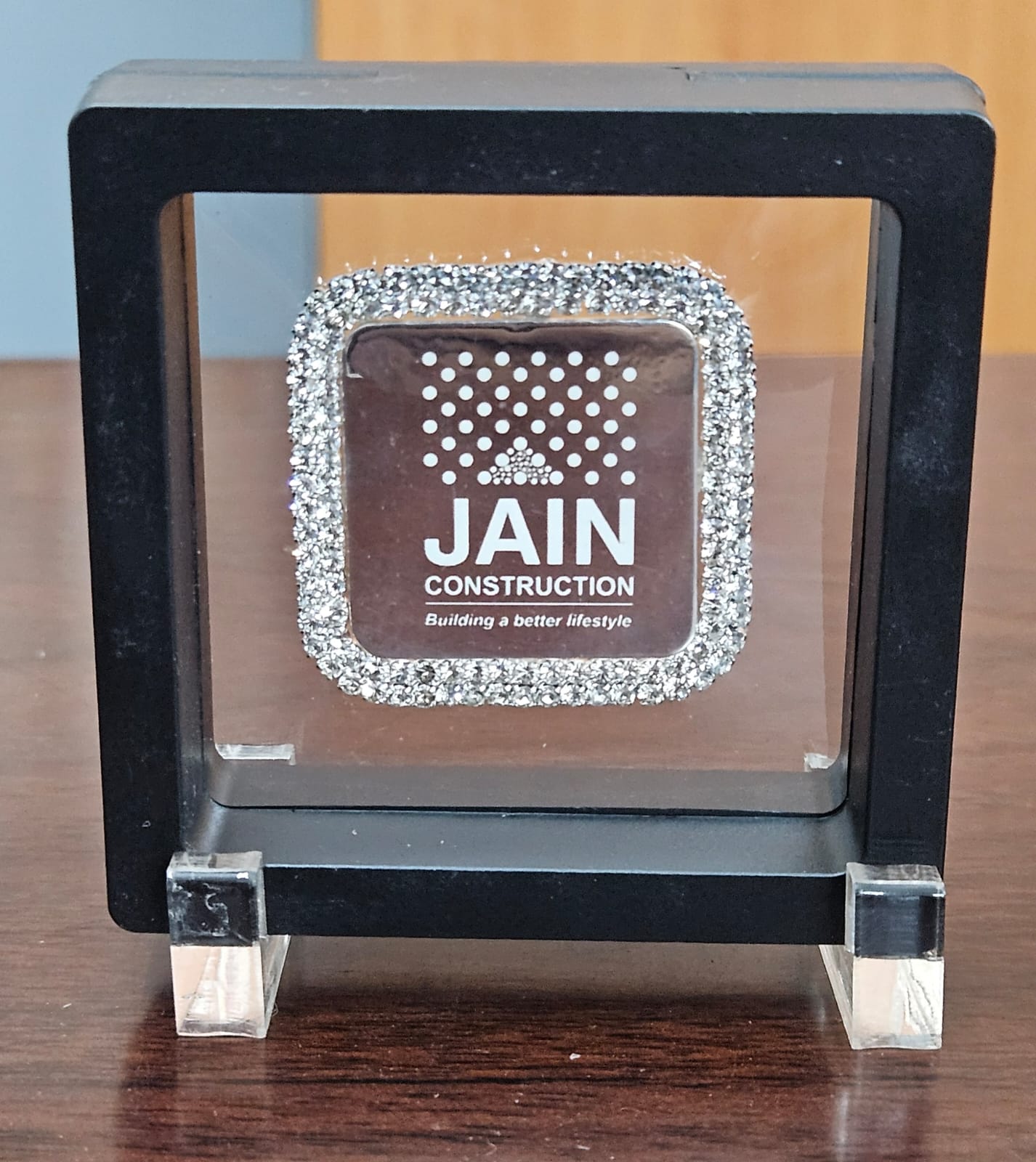Photo Engraved Silver Coin on 3D Floating Frame — Various Sizes