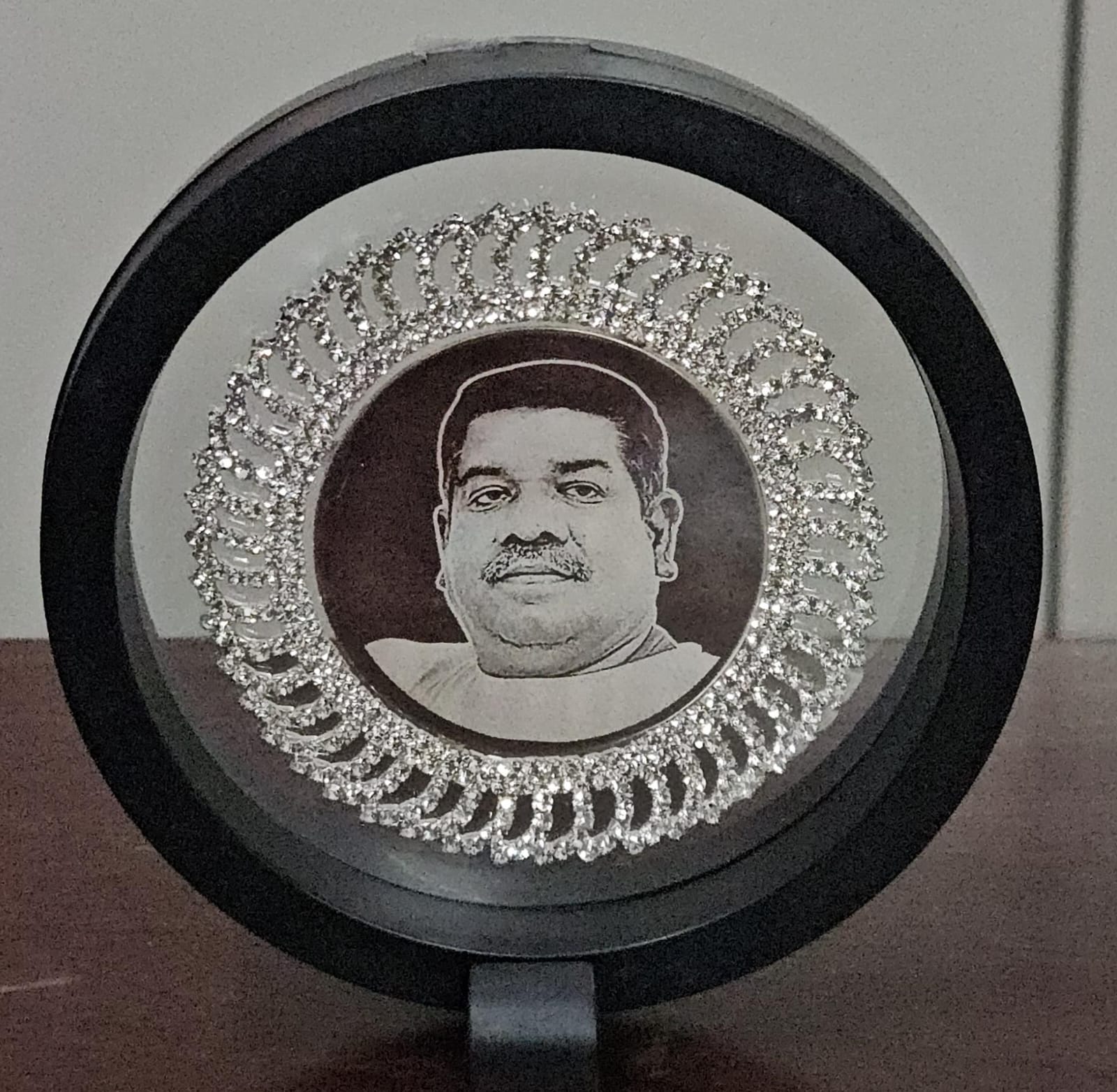 Photo Engraved Silver Coin on 3D Floating Frame — Various Sizes