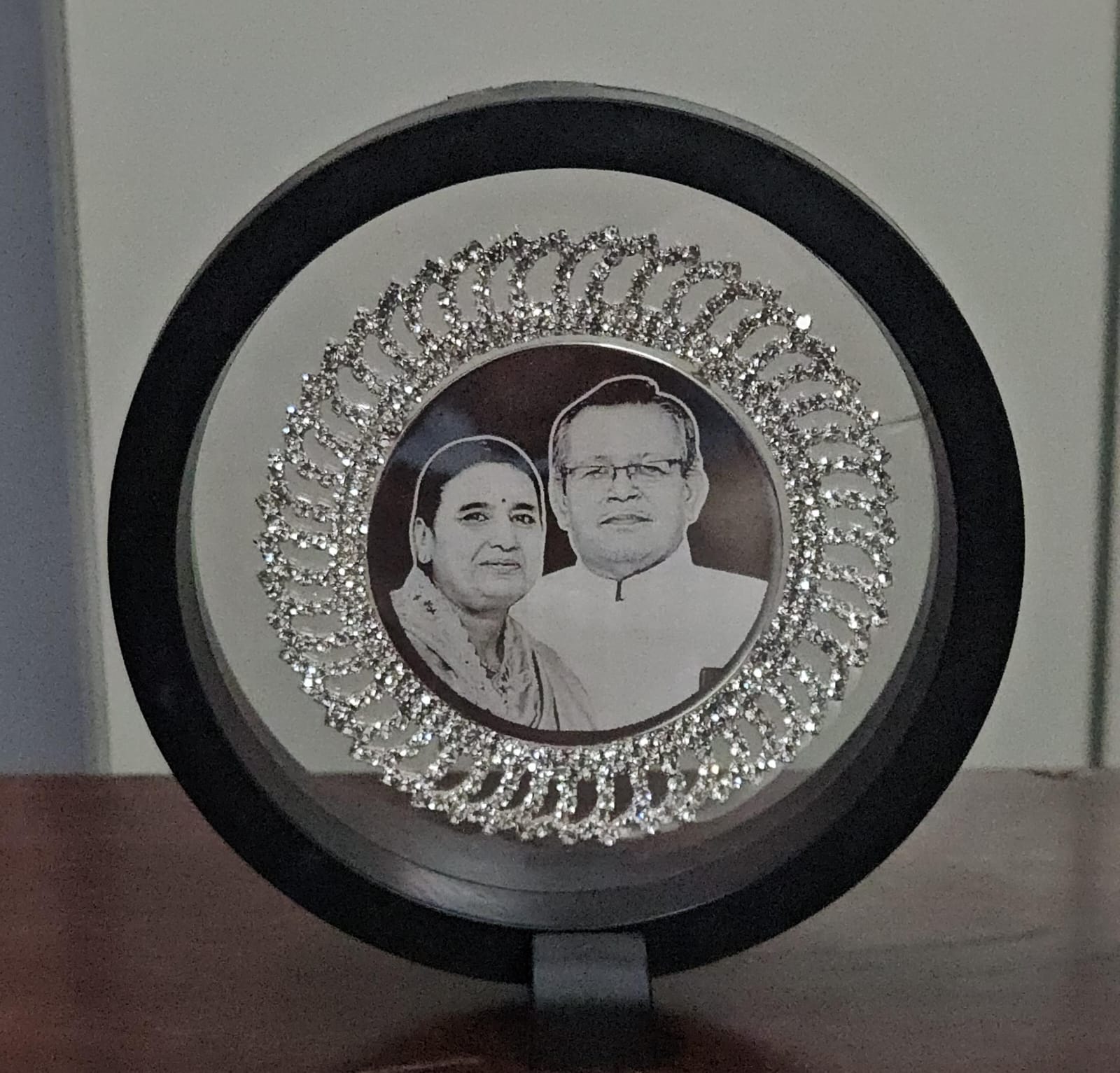 Photo Engraved Silver Coin on 3D Floating Frame — Various Sizes