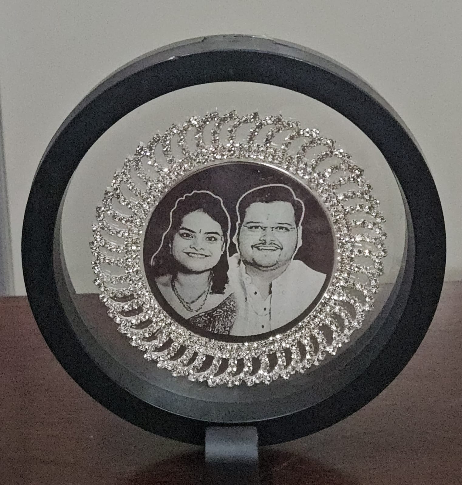 Photo Engraved Silver Coin on 3D Floating Frame — Various Sizes