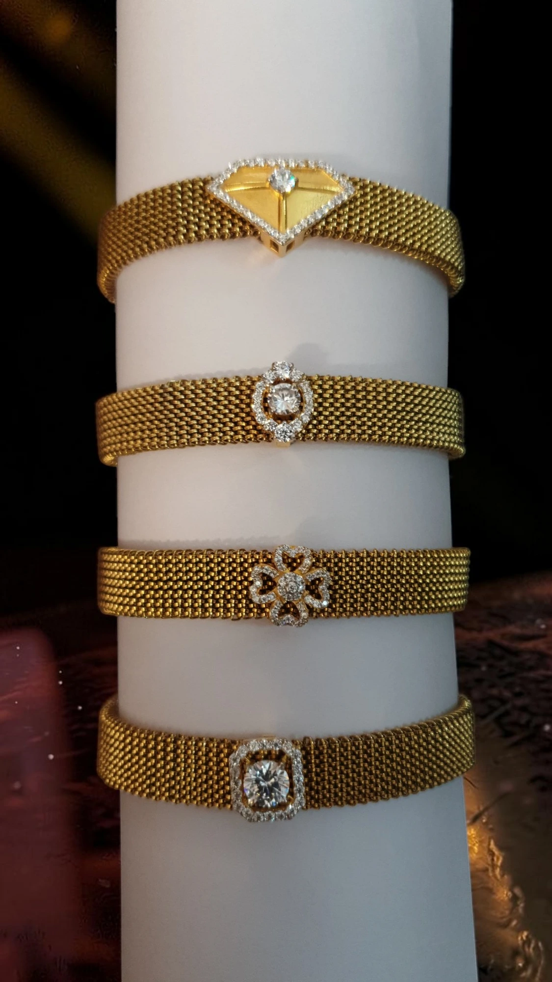 Designer Stretchable Gold Bracelets