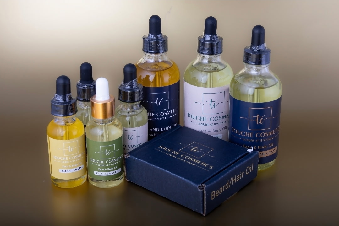 Touche Cosmetics luxury face, body, beard and hair oils