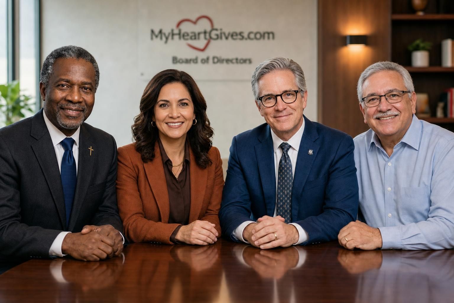 Ricco Marino and the full MyHeartGives Board of Directors council, gathered together